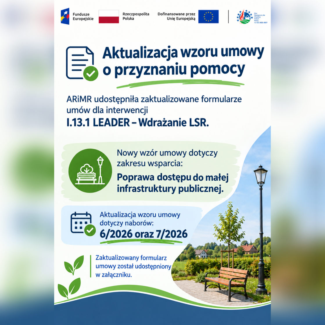 Zaktualizowany formularz umowy o przyznaniu pomocy – I.13.1 LEADER – Wdrażanie LSR