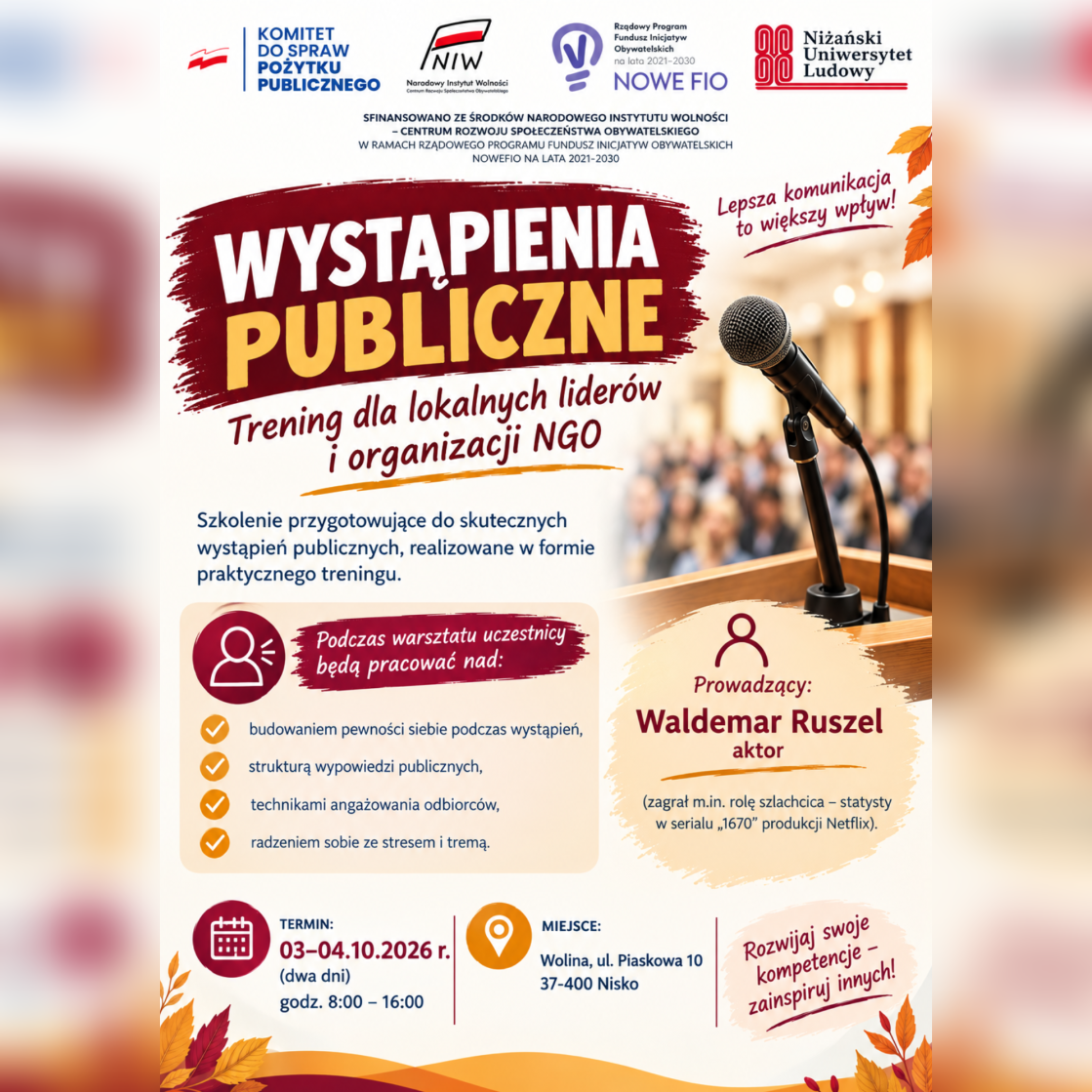 Wystąpienia publiczne – rozwijamy kompetencje lokalnych liderów