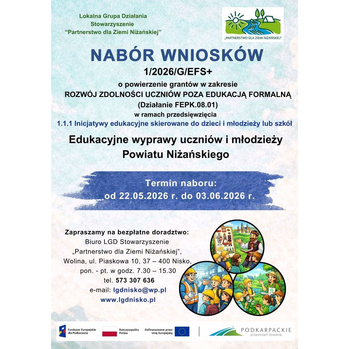 OGŁOSZENIE O NABORZE NR 1/2026/G/EFS+ z dnia 24.04.2026 r.