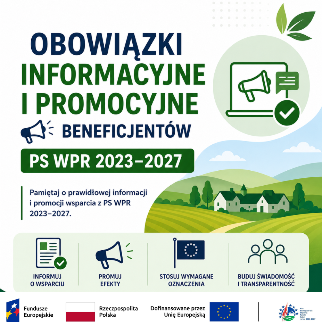 Obowiązki informacyjne i promocyjne Beneficjentów PS WPR 2023-2027